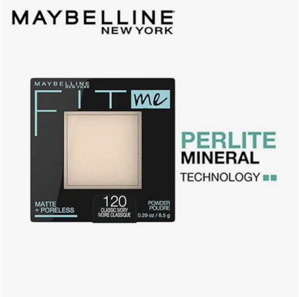 Maybelline New York Fit Me Matte + Poreless Pressed Powder, Lightweight 120 Classic Ivory(8.5gms) - Image 3